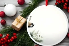 Christmas Pastel Reindeer Round Image PNG Product Image 1