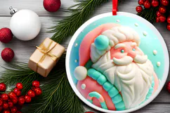 Round Christmass Ornament Sublimation|Clipart Product Image 2