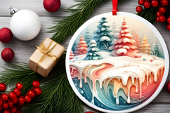Round Christmass Ornament Sublimation|Clipart Product Image 2