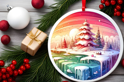 Round Christmass Ornament Sublimation|Clipart Product Image 2