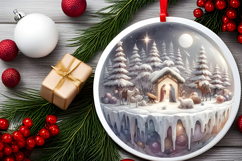 Round Christmass Ornament Sublimation|Clipart Product Image 2