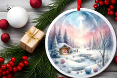 Round Christmass Ornament Sublimation|Clipart Product Image 2
