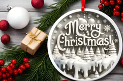 Round Christmass Ornament Sublimation|Clipart Product Image 2
