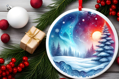 Round Christmass Ornament Sublimation|Clipart Product Image 2