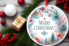 Round Christmass Ornament Sublimation|Clipart Product Image 2