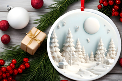 Round Christmass Ornament Sublimation|Clipart Product Image 2