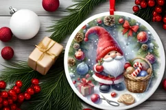 pastel christmass gnome ornament sublimation png Product Image 2