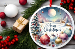 Round Christmass Ornament Sublimation|Clipart Product Image 2