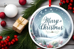 Round Christmass Ornament Sublimation|Clipart Product Image 2