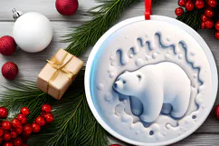Round Christmass Ornament Sublimation|Clipart Product Image 2