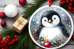 Round Christmass Ornament Sublimation|Clipart Product Image 2