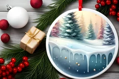Colorful Forest Christmas Sublimation Clipart Product Image 1