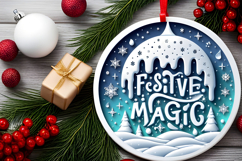 Round Christmass Ornament Sublimation|Clipart Product Image 2