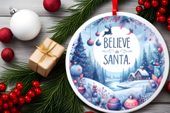 Round Christmass Ornament Sublimation|Clipart Product Image 2