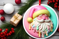 Santa Type Treatment Christmas Ornament Sublimation PNG Product Image 2