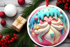pastel santa round ornament sublimation png Product Image 2