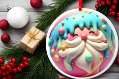 pastel santa round ornament sublimation png Product Image 2