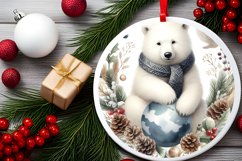 Polar Bear Round Ornament Sublimation PNG Product Image 2