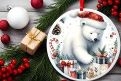 Polar Bear Round Ornament Sublimation PNG Product Image 1