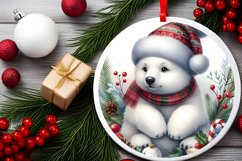 Polar Bear Round Ornament Sublimation PNG Product Image 2