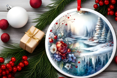 Round Christmass Ornament Sublimation|Clipart Product Image 2