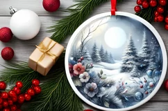 Watercolor Christmas Ornament Flowers Product Image 2