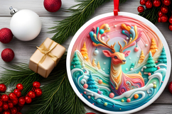 Round Christmass Ornament Sublimation|Clipart Product Image 2
