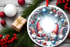 Round Christmass Ornament Sublimation|Clipart Product Image 2