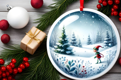 Round Christmass Ornament Sublimation|Clipart Product Image 2