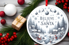 Round Christmass Ornament Sublimation|Clipart Product Image 2