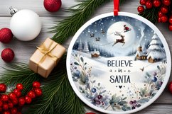 Watercolor Winter Scene with Large Text: Believe in Santa Product Image 2