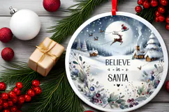 Round Christmass Ornament Sublimation|Clipart Product Image 2