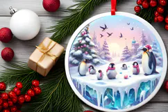 Round Christmass Ornament Sublimation|Clipart Product Image 2