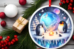 Round Christmass Ornament Sublimation|Clipart Product Image 2