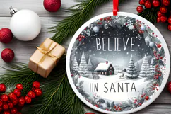 Round Christmass Ornament Sublimation|Clipart Product Image 2