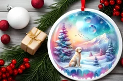Winter Scene with Dog Sublimation PNG Product Image 2