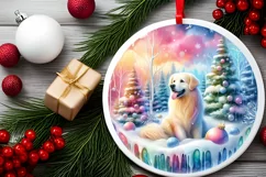 Winter Scene with Dog Sublimation PNG Product Image 2