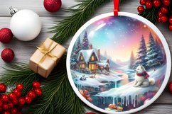 Winter Scene with Dog Sublimation PNG Product Image 2