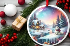 Winter Scene with Dog Sublimation PNG Product Image 2