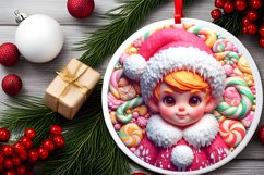 Santa's Boy Round Ornament Sublimation PNG Product Image 2