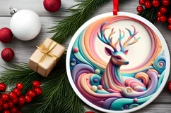 Christmas Deer Ornament Sublimation PNG Product Image 2