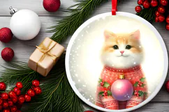 Round Christmass Ornament Sublimation|Clipart Product Image 2