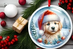 Winter Puppy Portrait Sublimation PNG Product Image 2