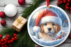 Winter Puppy Portrait Sublimation PNG Product Image 2