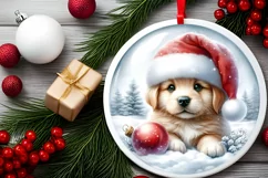 Winter Puppy Portrait Sublimation PNG Product Image 1