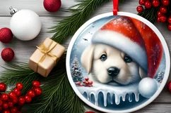 Winter Puppy Portrait Sublimation PNG Product Image 2