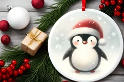 Winter Penguin Christmas Ornament PNG Product Image 2