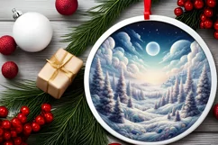 Winter Candy Round Ornament Sublimation PNG Product Image 2