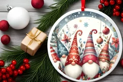 Colorful Watercolor Gnomes Ornament Sublimation PNG Product Image 2