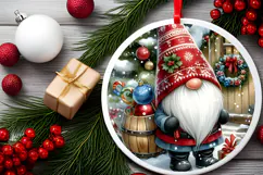 Round Christmass Ornament Sublimation|Clipart Product Image 2